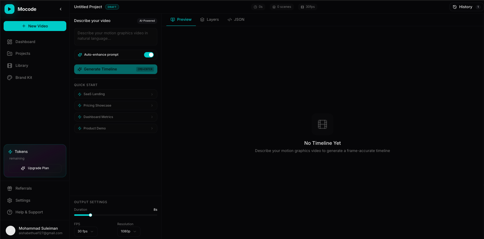 Motion AI Studio - AI Video Generation Dashboard